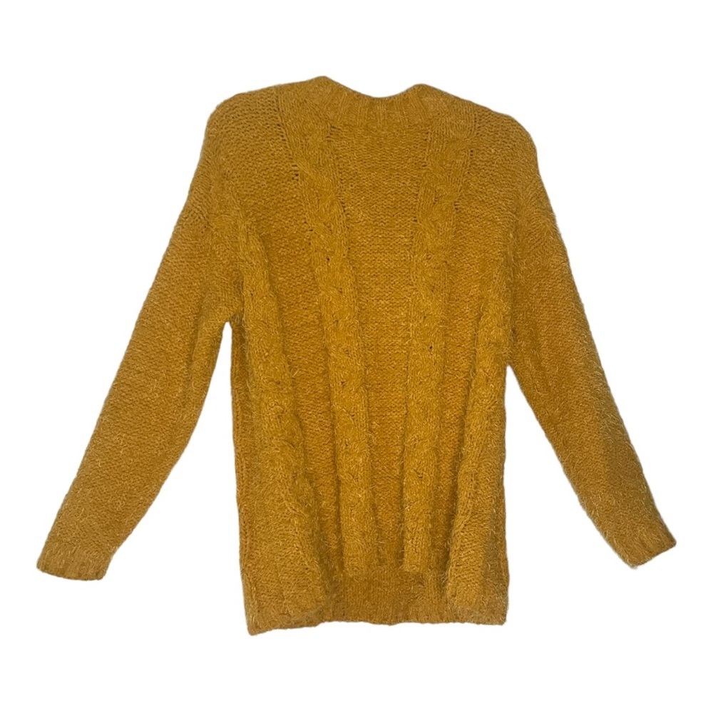 CENY Cable Knit Sweater Mustard Eyelash  Medium